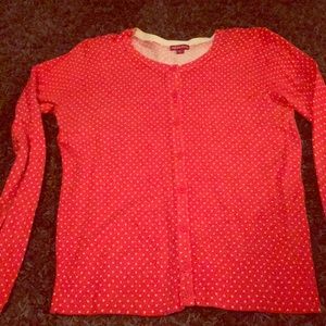 Red and White Polka Dot Cardigan